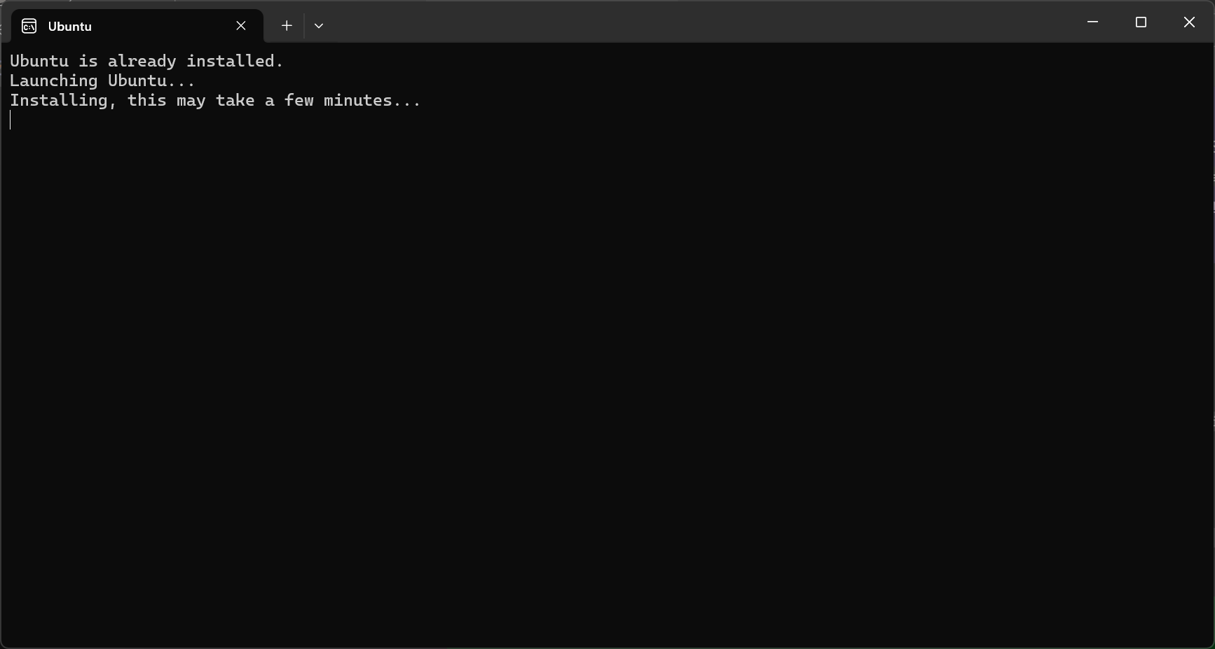 Installation of Ubuntu in progress